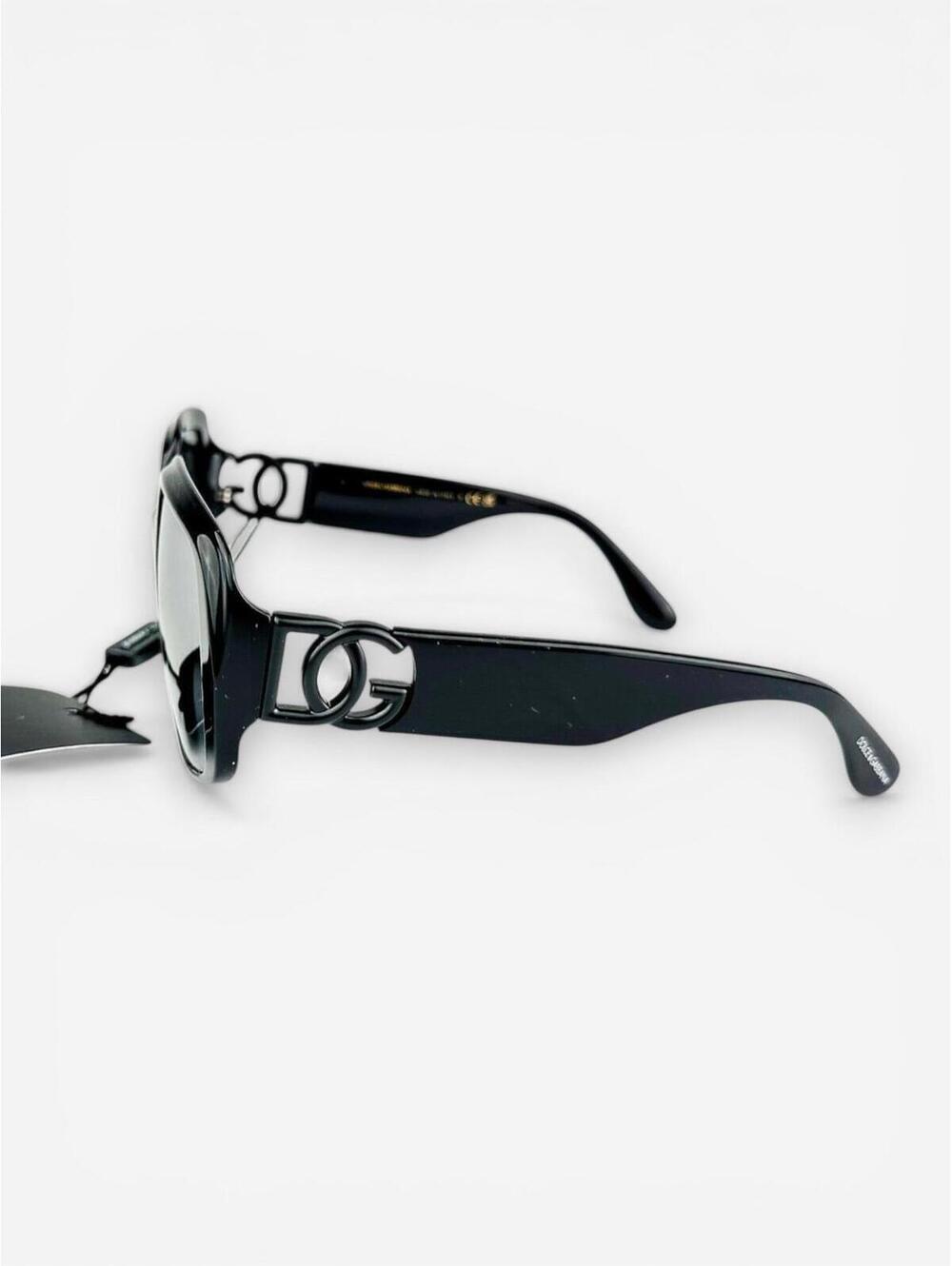 Dolce & Gabbana DG4386 Black Oversized Square Sunglasses DG Logo | NWT - Picture 3 of 9